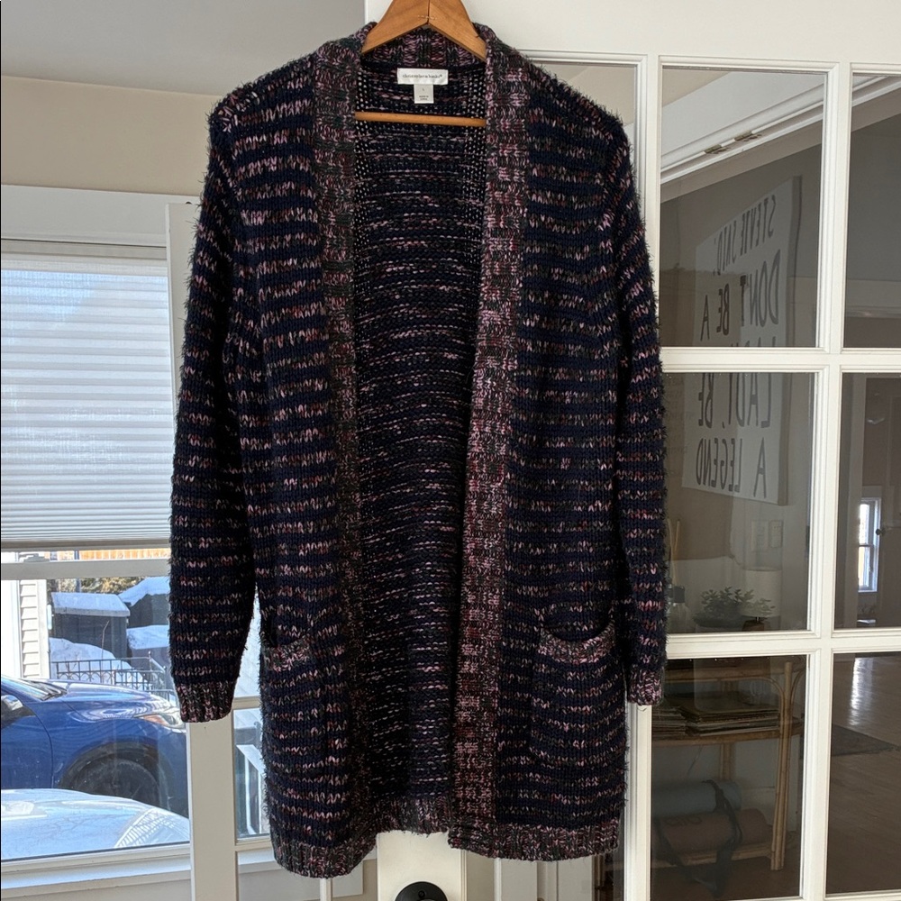 LOFT Dark Knit Cardigan Sweater